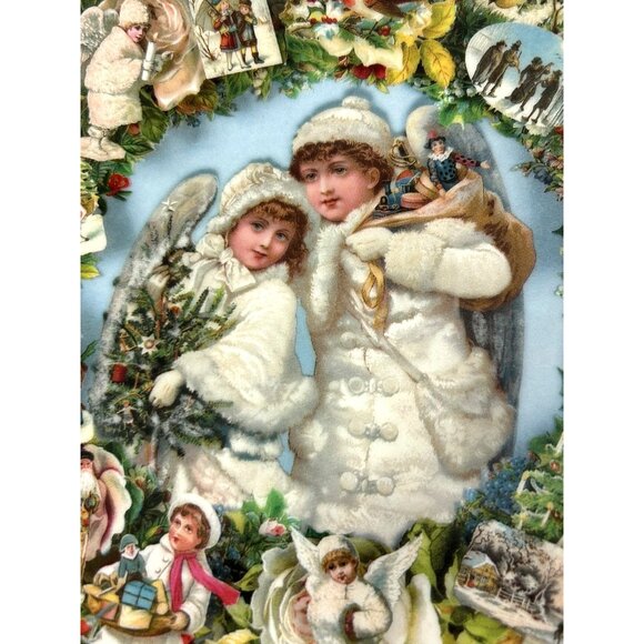 Christmas Angels Vtg Porcelain Plate Victorian Christmas Memories John Grossman - Picture 3 of 12